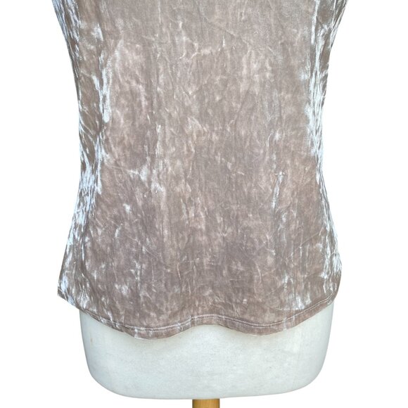 A Byer Y2K Crushed Velvet Tank Top Rose Gold Scallop Going Out Coquette Indie -S - Picture 6 of 13